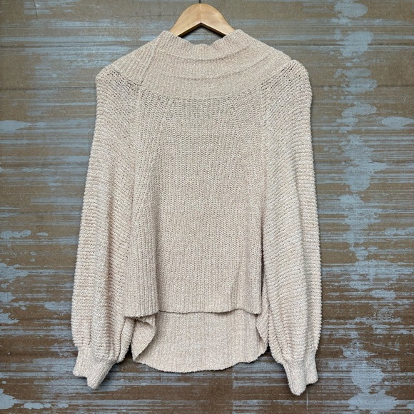 Free People Edessa Off The Shoulder Sweater Almond Beachy Boho Womens XS - Picture 6 of 6